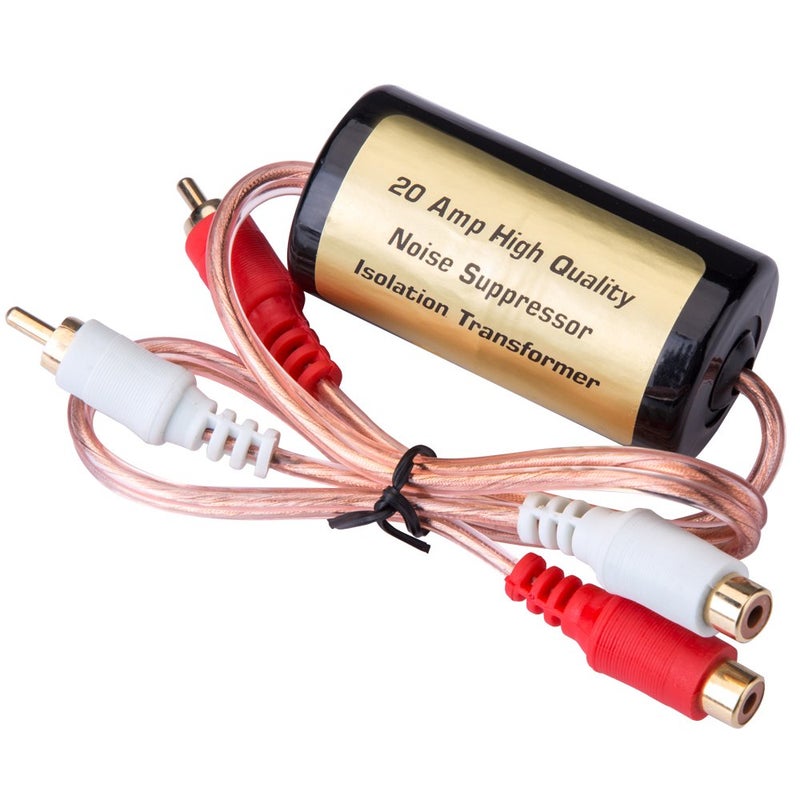 Mr.Ho Mr. Ho 20 Amp/12V RCA Car Audio Noise Filter Suppressor Ground Loop Isolator Transformer with Male and Female Plugs - Image 1